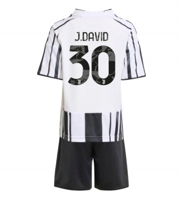 Juventus Jonathan David #30 Primera Equipación Niños 2025-26 Manga Corta (+ Pantalones cortos)